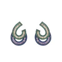 Boucles d'oreilles en laiton zircon cubique pavent, larme, Placage de couleur noire de plumbum, bijoux de mode & pavé de micro zircon & pour femme, plus de couleurs à choisir, protéger l'environnement, sans nickel, plomb et cadmium, 19x27mm, Vendu par paire