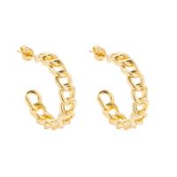 Brass Stud Earring gold color plated & for woman gold Sold By Pair