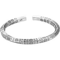 Messing Manchet Bangle, silver plated, Verstelbare & mode sieraden, zilver, Verkocht door PC