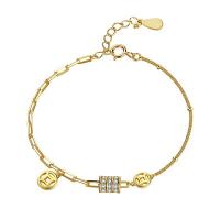 Circonio cúbico Micro Pave Pulsera Plata, Plata de ley 925, chapado, micro arcilla de zirconia cúbica & para mujer, más colores para la opción, 210mm, Vendido por UD