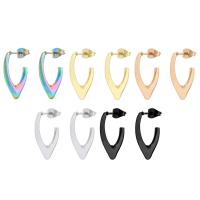 Stainless Steel Stud Earrings 304 Stainless Steel Vacuum Ion Plating fashion jewelry & for woman Sold By Pair