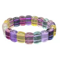 Gemstone Bracciali, Fluorite colorato, Quadrato, per la donna, multi-colore, 10x14mm, Lunghezza Appross. 18 cm, Venduto da PC