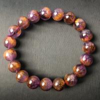 Quartz Bracelets Purple Rutilated Quartz Round Unisex purple Length Approx 18 cm Sold By PC