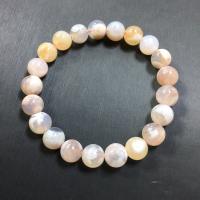 Bracelet de bijou en agate , Agate aux fleurs de cerisier blanc, Rond, unisexe & normes différentes pour le choix, couleurs mélangées, Longueur Environ 18 cm, Vendu par PC