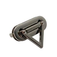 Zinc Alloy Zak Lock, Driehoek, platinum plated, DIY, nikkel, lood en cadmium vrij, 40x15mm, Verkocht door PC