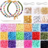 Polymer Ton DIY Armband Set, PerlenPerlenschnur & Pinzette, mit Kunststoff Kasten & Zinklegierung & Acryl, gemischte Farben, 190x130x22mm, verkauft von setzen