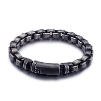 Partículas de acero Pulsera, para hombre, Negro, 9mm, longitud aproximado 8.66 Inch, Vendido por UD