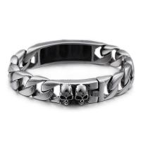 Titanium Staal Armband, voor de mens, oorspronkelijke kleur, 15mm, Lengte Ca 8.66 inch, Verkocht door PC