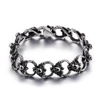 Titanium Staal Armband, Schedel, voor de mens, oorspronkelijke kleur, 16mm, Lengte Ca 8.66 inch, Verkocht door PC