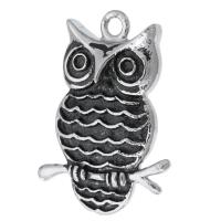 Rustfrit stål Animal Pendler, 316 Stainless Steel, Owl, du kan DIY, oprindelige farve, 23x32x6mm, Hole:Ca. 2mm, Solgt af PC