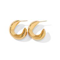 Stainless Steel Stud Earrings 304 Stainless Steel Vacuum Ion Plating fashion jewelry & for woman golden Sold By Pair