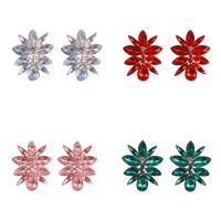 Rhinestone Earring Zinc Alloy plated fashion jewelry & for woman & with rhinestone Sold By Pair