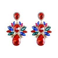 Rhinestone Earring Zinc Alloy fashion jewelry & for woman & with rhinestone Sold By Pair