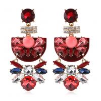 Rhinestone Earring Zinc Alloy gold color plated fashion jewelry & for woman & with rhinestone Sold By Pair