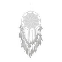 Moda Dreamcatcher, pluma, con fundición, Colgando, Blanco, 1000mm, Vendido por UD