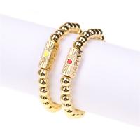 Messing Armbanden, gold plated, Verstelbare & voor vrouw & glazuur, meer kleuren voor de keuze, nikkel, lood en cadmium vrij, 20x9x9mm, Lengte Ca 16-17 cm, Verkocht door PC