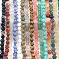 Mixed Gemstone Helmet, Jalokivi, Litteä pyöreä, kiiltävä, tee-se-itse & eri materiaaleja valinta & kasvot, enemmän värejä valinta, 8mm, Myyty Per N. 7.87 tuuma Strand