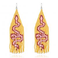 Fringe pendientes de la manera, Seedbead, hecho a mano, para mujer, 40x133mm, Vendido por Par