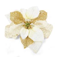 Cloth Christmas Artificial Flower with Sequins & PVC Plastic handmade DIY & Christmas jewelry 200mm Sold By PC