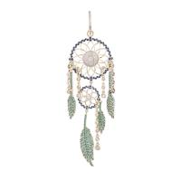 Mode-Fringe-Ohrringe, Messing, Traumfänger, goldfarben plattiert, Modeschmuck & Bohemian-Stil & Micro pave Zirkonia & für Frau, keine, frei von Nickel, Blei & Kadmium, 21x95mm, verkauft von PC