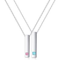 Collier de bijoux en acier inoxydable, Acier inoxydable 304, rectangle, pavé de micro zircon & pour le couple, plus de couleurs à choisir, Longueur Environ 18-19.6 pouce, Vendu par PC