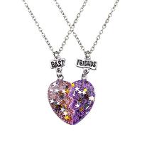 Zinc Alloy Puzzle Friendship Necklace Heart plated 2 pieces & fashion jewelry & for woman Length 42 cm Sold By Set