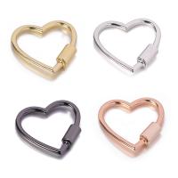 Zinc Alloy Skru Carabiner Lock Charms, Heart, forgyldt, du kan DIY & forskellig størrelse for valg, flere farver til valg, nikkel, bly & cadmium fri, Solgt af PC