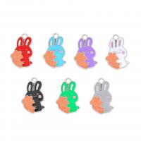 Zinc Alloy Enamel Pendants Rabbit silver color plated DIY nickel lead & cadmium free Sold By PC