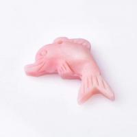 Pink Opal Pendel, Dolphin, Carved, for kvinde, lyserød, 25x35x7mm, Solgt af PC