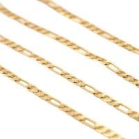 真鍮フィガロ・チェーン, 銅, 14 K ゴールド メッキ, DIY, ニッケル、鉛、カドミウムフリー, 5mm, 売り手 M