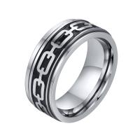 Vinger Ring in edelstaal, 304 roestvrij staal, mode sieraden & verschillende grootte voor keus & voor de mens, oorspronkelijke kleur, 8mm, Verkocht door PC