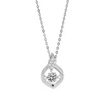 Cubic Zircon Micro bana Sterling Silver Halsband, 925 sterling silver, silver pläterad, micro bana cubic zirconia & för kvinna, silver, 15mm, Längd Ca 17.7 inch, Säljs av PC