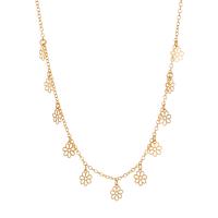 Collier de mode Multi couche, alliage de zinc, avec perle de plastique & laiton, Placage, bijoux de mode & pour femme & avec strass, plus de couleurs à choisir, Longueur Environ 14.9-19.6 pouce, Vendu par PC