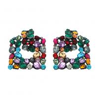 Rhinestone Earring Zinc Alloy fashion jewelry & for woman & with rhinestone Sold By Pair