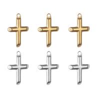 Roestvrij staal Cross Hangers, 304 roestvrij staal, Oversteken, uniseks, meer kleuren voor de keuze, 15x23mm, Verkocht door PC