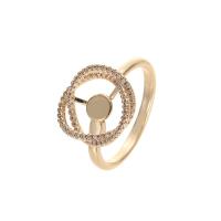 laiton supports de bague, avec zircon cubique, Plaqué d'or 14K, DIY & styles différents pour le choix, plus de couleurs à choisir, protéger l'environnement, sans nickel, plomb et cadmium, Diamètre intérieur:Environ 21mm, Vendu par PC