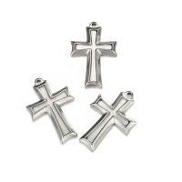 Pendants Cruach Cross dhosmálta, 304 Cruach dhosmálta, unisex, dathanna níos mó le haghaidh rogha, 12x20mm, Díolta De réir PC