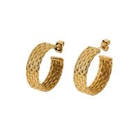 Pendientes de Acero Inoxidable, acero inoxidable 304, 18K chapado en oro, Joyería & para mujer, dorado, 7x23mm, Vendido por Par