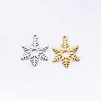 Stainless Steel Pendants 304 Stainless Steel Snowflake Vacuum Ion Plating DIY Sold By Bag