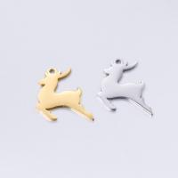 Stainless Steel Animal Pendants 304 Stainless Steel Deer Vacuum Ion Plating DIY Sold By Bag