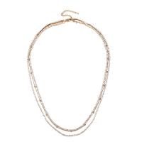 Collier de mode Multi couche, Acier inoxydable 304, avec 1.97inch chaînes de rallonge, trois couches & pour femme & avec strass, plus de couleurs à choisir, 3mm, Longueur Environ 19.69 pouce, Environ 17.72 pouce, Environ 17.32 pouce, Vendu par PC