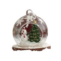 Glas Kerstboom decoratie, met Hars, Ronde, penseelvoering, Kerst sieraden & verschillende stijlen voor de keuze, meer kleuren voor de keuze, 80mm, Verkocht door PC