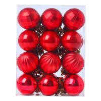 plástico PVC Decoración del árbol de Navidad, Esférico, chapado, Joyas de Navidad, más colores para la opción, 30mm, 24PCs/Caja, Vendido por Caja