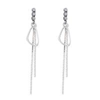 Fashion Fringe Boucles d'oreilles, Argent sterling 925, poli, bijoux de mode & pour femme, couleur originale, 50mm, Vendu par paire