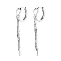 Fashion Fringe Boucles d'oreilles, Argent sterling 925, Placage, bijoux de mode & pour femme, plus de couleurs à choisir, 38mm, Vendu par paire