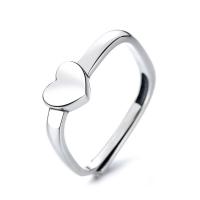 Sterling Silver smycken finger ring, 925 sterling silver, Hjärta, platinerade, Justerbar & Unisex, ursprungliga färgen, Säljs av PC