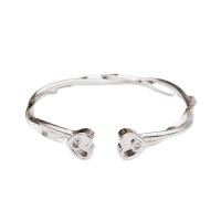 Kobber-nikkellegeringer Cuff Bangle, sølvfarvet forgyldt, Justerbar & for kvinde, oprindelige farve, Solgt af PC