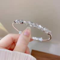 Cupronikkel Bangle, silver plated, Verstelbare & voor vrouw, oorspronkelijke kleur, Verkocht door PC