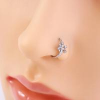 Mässing Nose Piercing smycken, platina pläterad, Unisex & micro bana cubic zirconia, fler färger för val, nickel, bly och kadmium gratis, 10-11mm, Säljs av PC