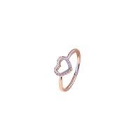 Cubic Zircon Messing fingerring, forgyldt, Micro Pave cubic zirconia & for kvinde, flere farver til valg, nikkel, bly & cadmium fri, Størrelse:7, Solgt af PC